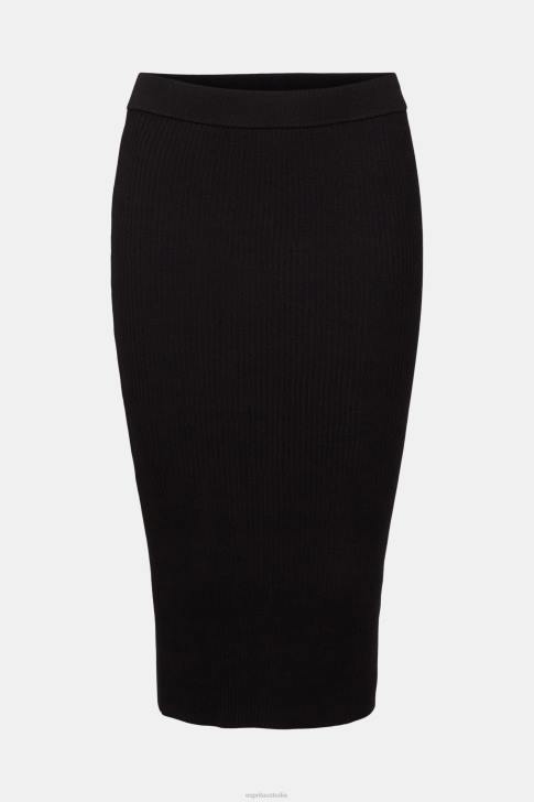 Skirts Black Women Esprit Rib knit pencil skirt V48Z428