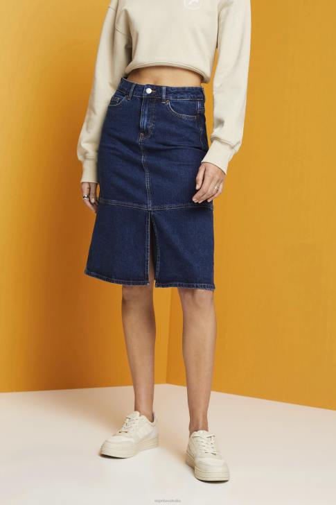 Skirts Blue Medium Wash Women Esprit Knee-length denim skirt V48Z269
