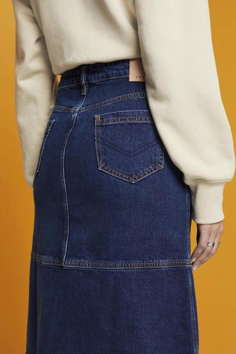 Skirts Blue Medium Wash Women Esprit Knee-length denim skirt V48Z269