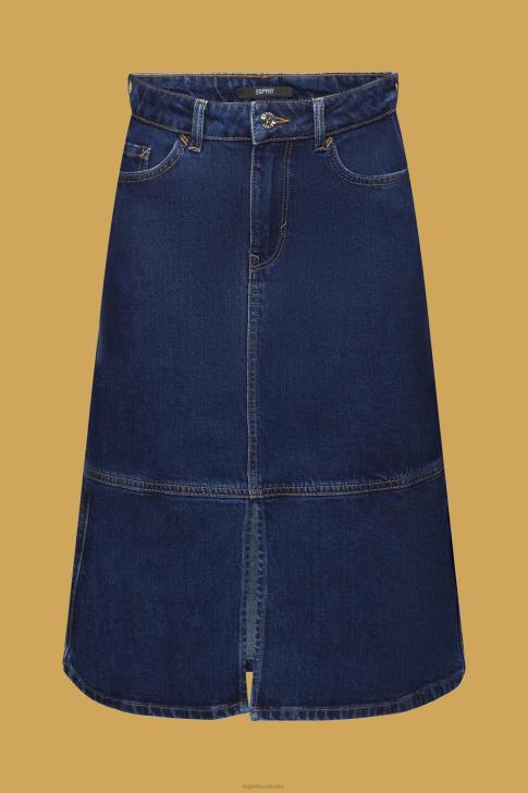 Skirts Blue Medium Wash Women Esprit Knee-length denim skirt V48Z269