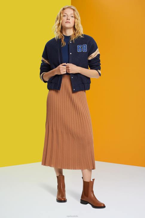 Skirts Brown Women Esprit Pleated midi skirt V48Z482