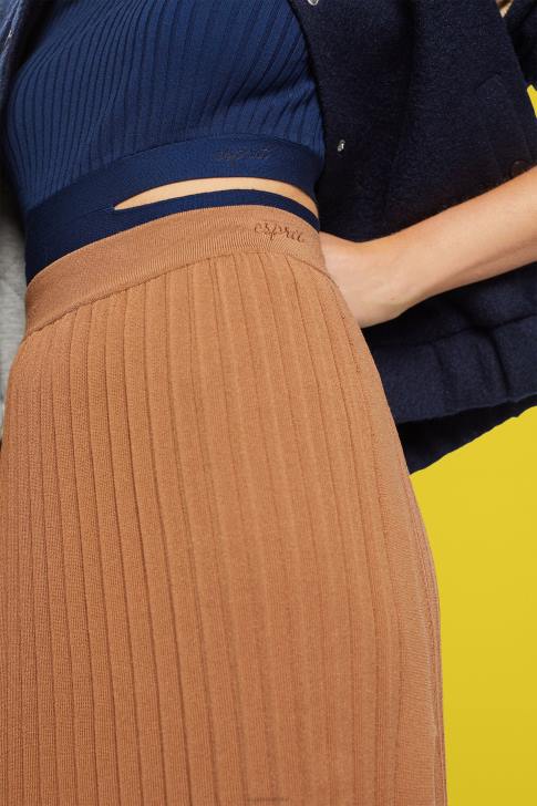 Skirts Brown Women Esprit Pleated midi skirt V48Z482