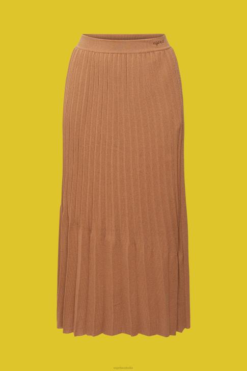 Skirts Brown Women Esprit Pleated midi skirt V48Z482