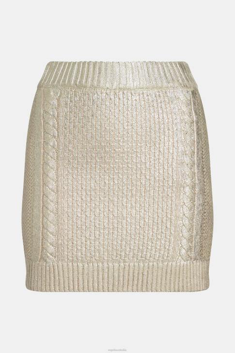 Skirts Gold Women Esprit Metallic cable knit mini skirt V48Z360