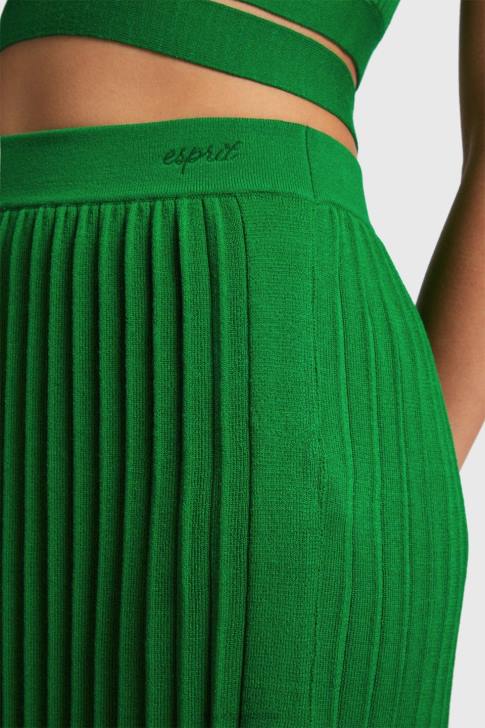 Skirts Green Women Esprit Pleated midi skirt V48Z389