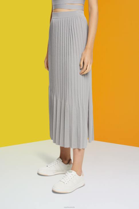 Skirts Medium Grey Women Esprit Pleated midi skirt V48Z481