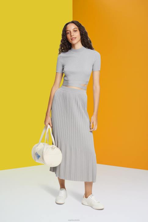 Skirts Medium Grey Women Esprit Pleated midi skirt V48Z481