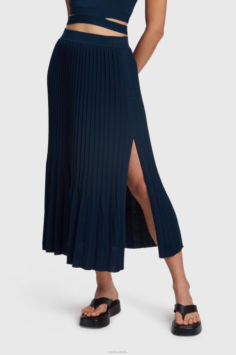 Skirts Navy Women Esprit Pleated midi skirt V48Z390