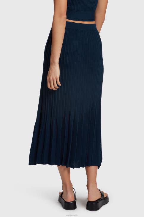 Skirts Navy Women Esprit Pleated midi skirt V48Z390