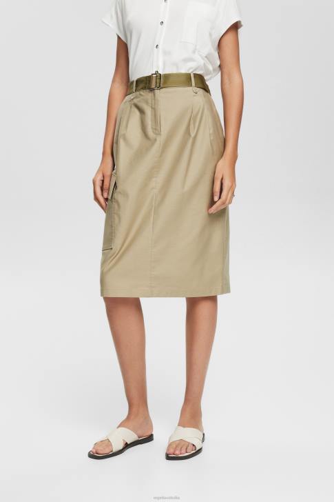 Skirts Pale Khaki Women Esprit Cargo-style midi skirt V48Z535