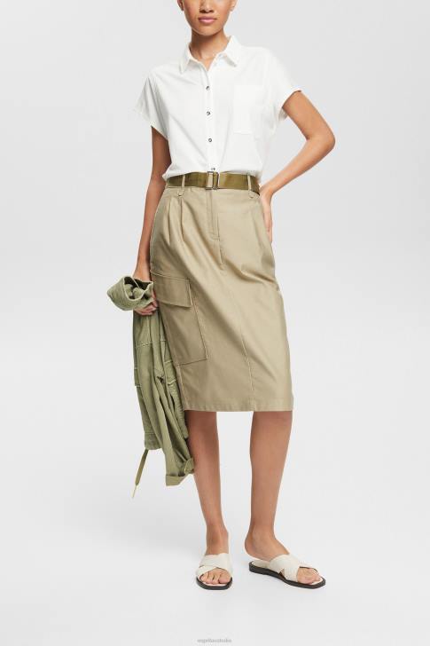 Skirts Pale Khaki Women Esprit Cargo-style midi skirt V48Z535