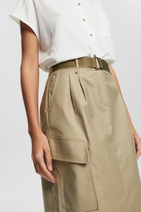 Skirts Pale Khaki Women Esprit Cargo-style midi skirt V48Z535