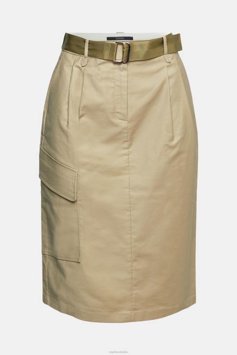 Skirts Pale Khaki Women Esprit Cargo-style midi skirt V48Z535