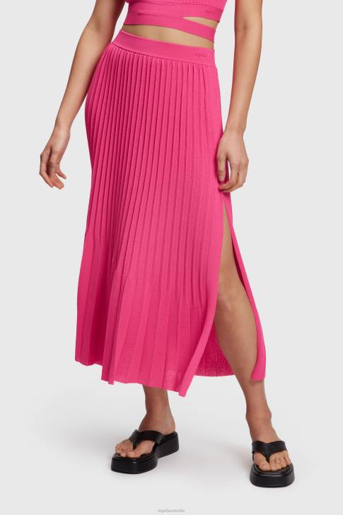 Skirts Pink Fuchsia Women Esprit Pleated midi skirt V48Z391