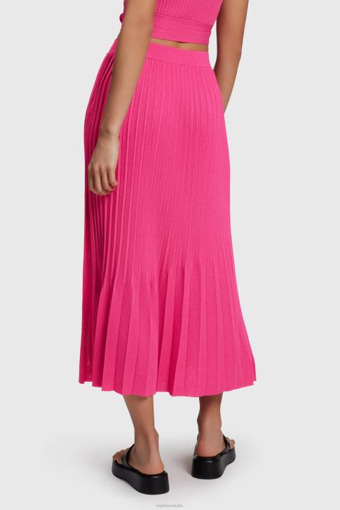 Skirts Pink Fuchsia Women Esprit Pleated midi skirt V48Z391
