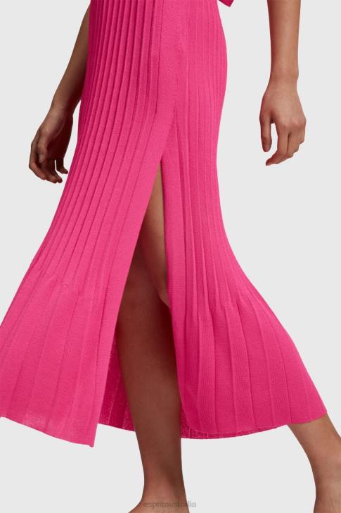 Skirts Pink Fuchsia Women Esprit Pleated midi skirt V48Z391