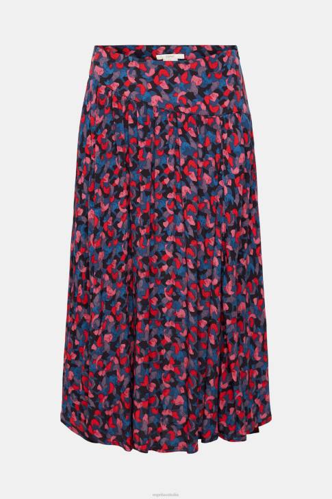 Skirts Pink Women Esprit Printed midi-skirt with gathers V48Z421