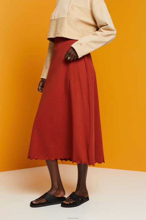 Skirts Terracotta Women Esprit Jersey midi skirt, sustainable cotton V48Z44
