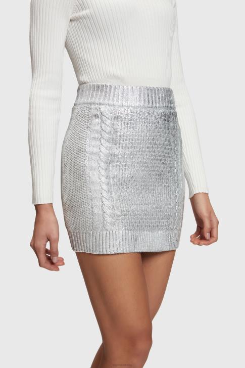 Skirts White Women Esprit Metallic cable knit mini skirt V48Z361