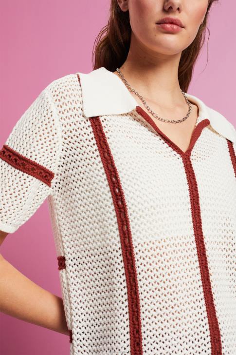 Sweaters Ice Women Esprit Short-sleeved polo jumper V48Z105