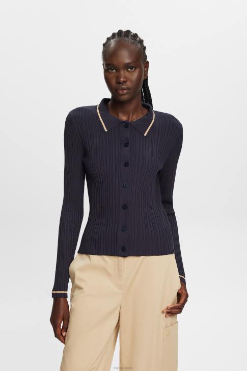 Sweaters Petrol Blue Women Esprit Button Front Knit Polo Top V48Z22