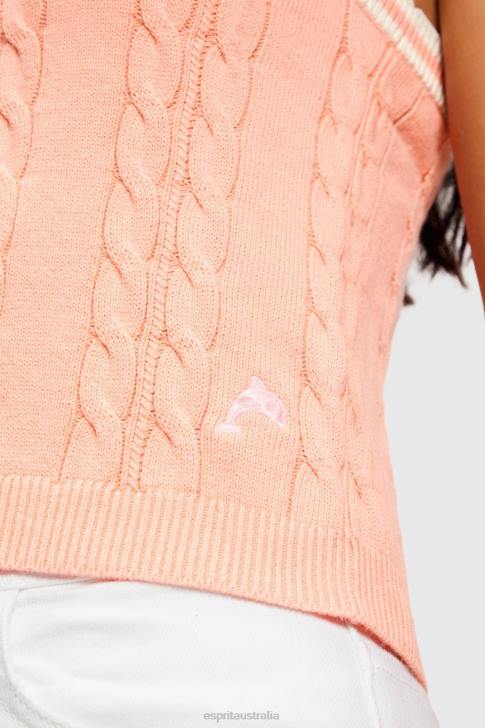 Sweaters Pink Women Esprit Dolphin logo cable sweater camisole V48Z410