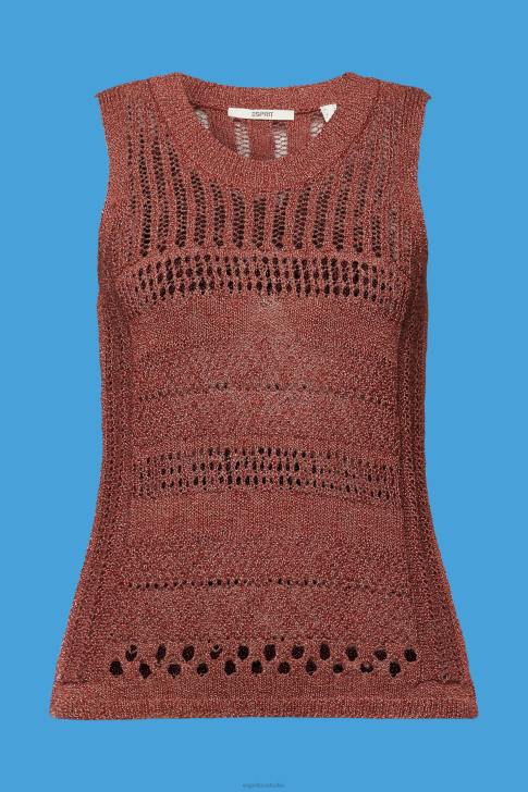 Sweaters Terracotta Women Esprit Mouline sleeveless jumper, cotton blend V48Z106
