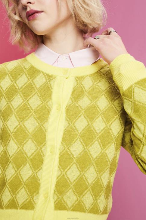 Sweaters White Women Esprit Argyle Cardigan V48Z85