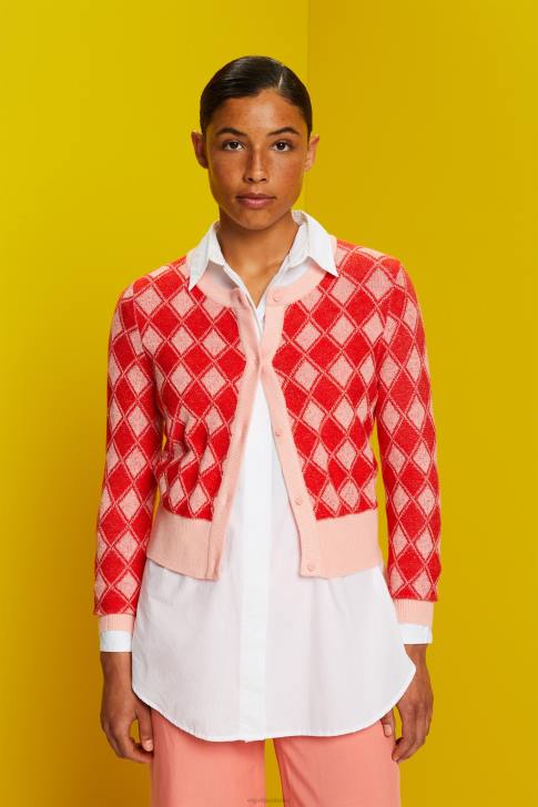 Sweaters White Women Esprit Argyle Cardigan V48Z86