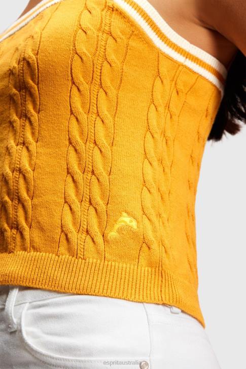Sweaters Yellow Women Esprit Dolphin logo cable sweater camisole V48Z411