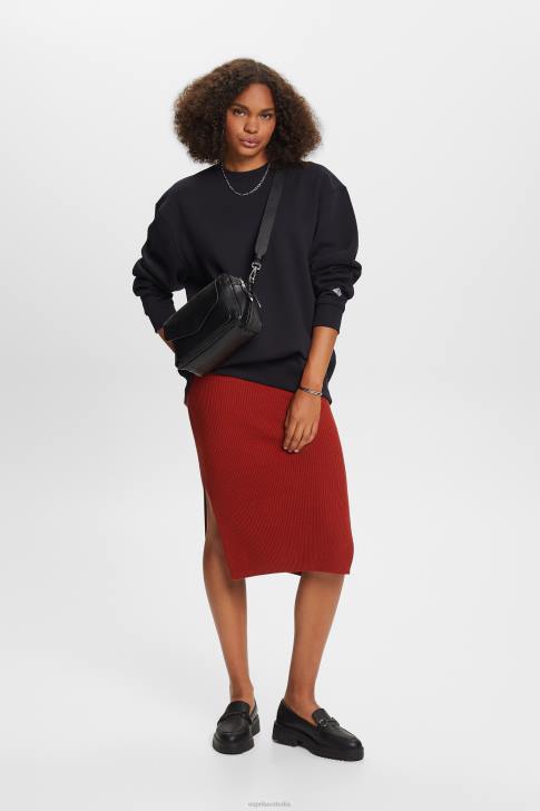 Sweatshirts & Hoodies Black Women Esprit Cotton Blend Pullover Sweatshirt V48Z27