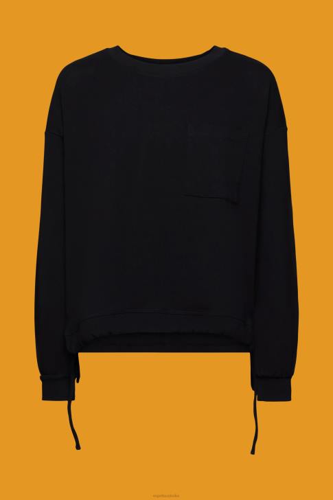 Sweatshirts & Hoodies Black Women Esprit Sweatshirt with drawstring hem V48Z401