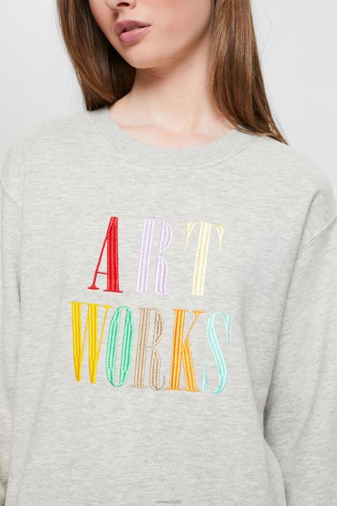 Sweatshirts & Hoodies Light Grey Women Esprit Casual slogan sweatshirt V48Z540