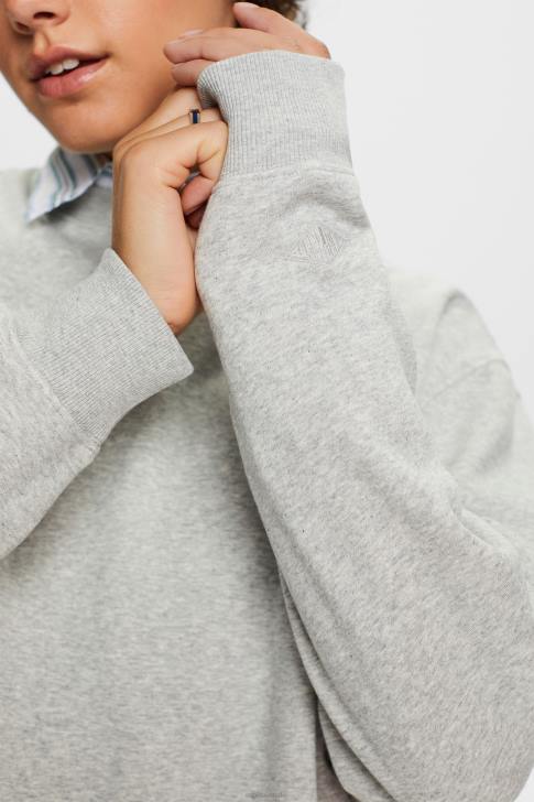 Sweatshirts & Hoodies Light Grey Women Esprit Cotton Blend Pullover Sweatshirt V48Z28