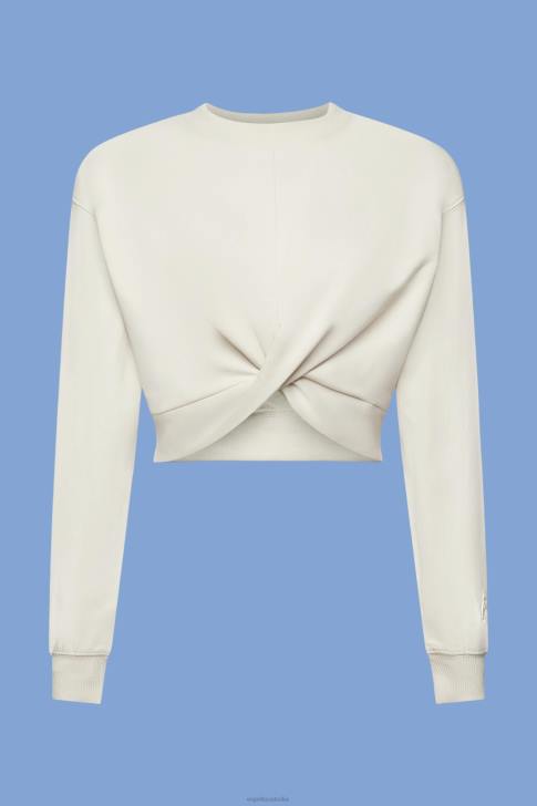 Sweatshirts & Hoodies Light Taupe Women Esprit Cropped knot detail sweatshirt V48Z218