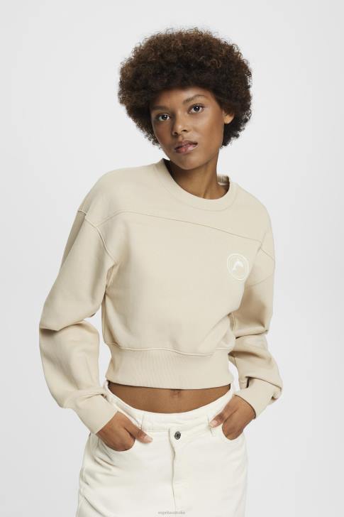 Sweatshirts & Hoodies Light Taupe Women Esprit Cropped sweatshirt V48Z154
