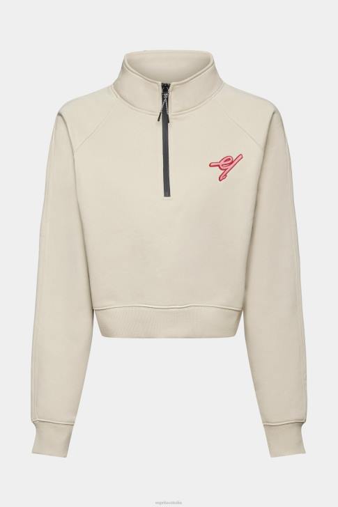 Sweatshirts & Hoodies Light Taupe Women Esprit Half-zip sweatshirt V48Z160