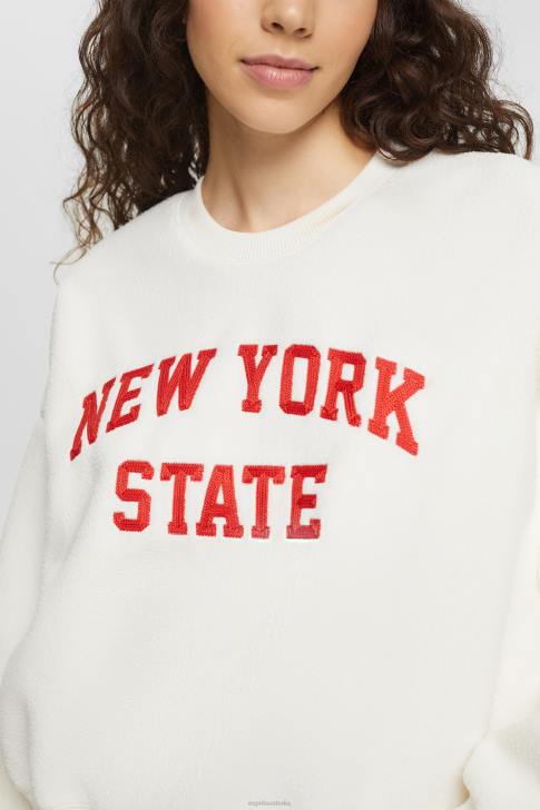 Sweatshirts & Hoodies Off White Women Esprit Teddy borg sweater collegiate sweatshirt V48Z324