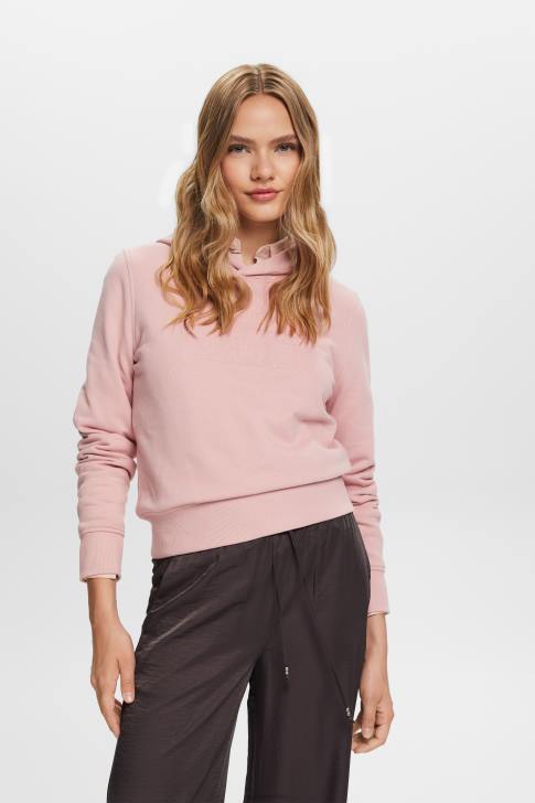 Sweatshirts & Hoodies Old Pink Women Esprit Embroidered logo hoodie, organic cotton V48Z9