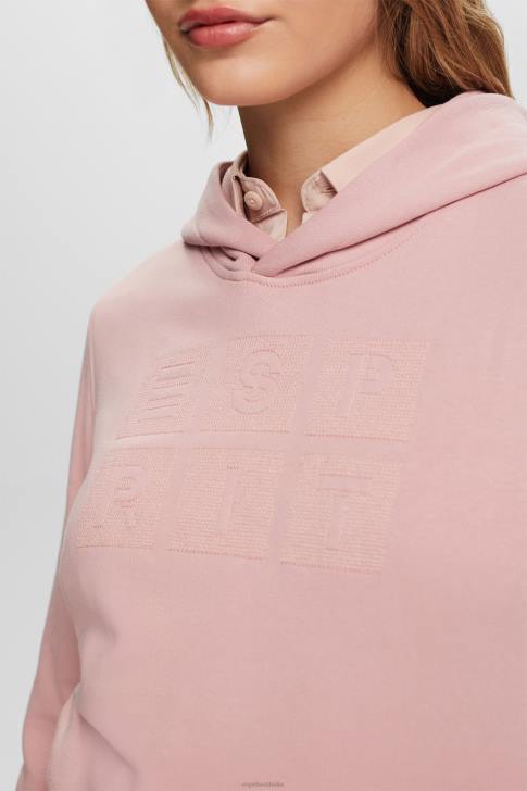 Sweatshirts & Hoodies Old Pink Women Esprit Embroidered logo hoodie, organic cotton V48Z9