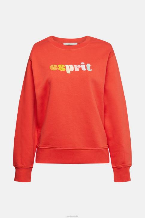 Sweatshirts & Hoodies Orange Red Women Esprit Casual logo puff print sweatshirt V48Z366