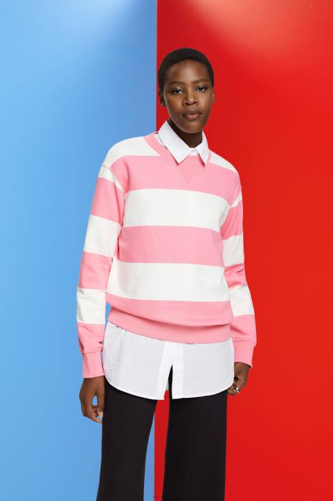 Sweatshirts & Hoodies Pink Women Esprit Striped sweatshirt V48Z402