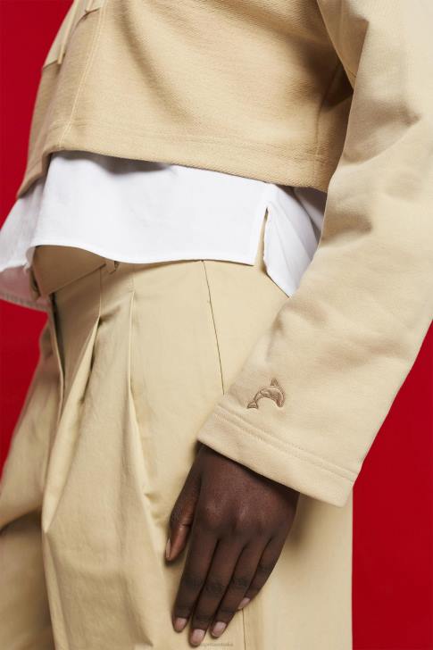 Sweatshirts & Hoodies Sand Women Esprit Cropped patchwork hoodie V48Z289