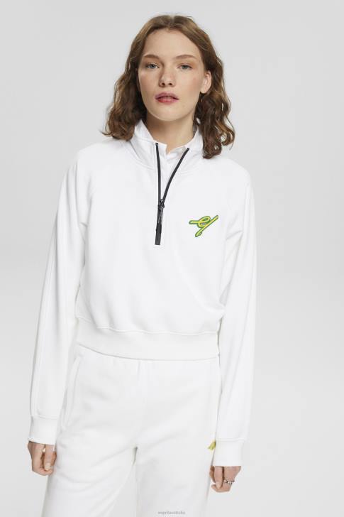 Sweatshirts & Hoodies White Women Esprit Half-zip sweatshirt V48Z159