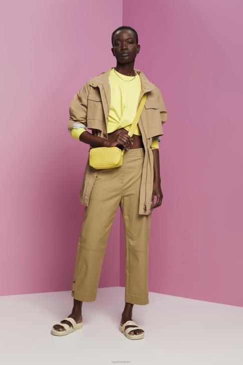 Sweatshirts & Hoodies Yellow Women Esprit Cropped knot detail sweatshirt V48Z219