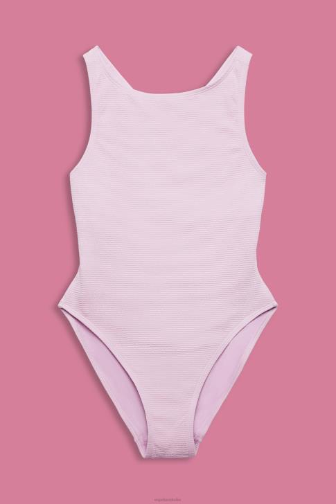 Swim Lilac Women Esprit Cross Back Textured Swimsuit V48Z80