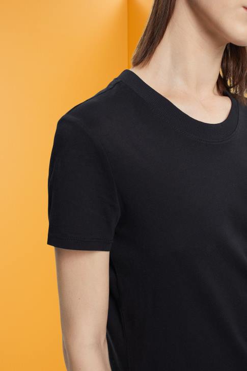 T-Shirts Black Women Esprit Cotton crewneck t-shirt V48Z454