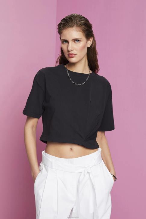 T-Shirts Black Women Esprit Cropped crewneck T-shirt V48Z193