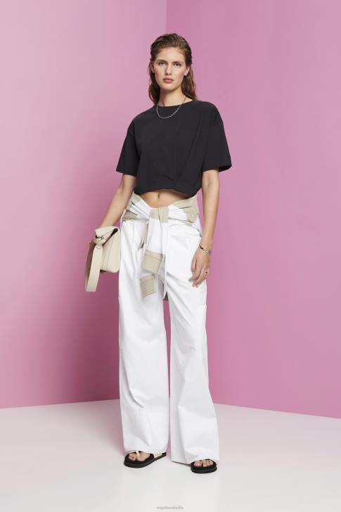 T-Shirts Black Women Esprit Cropped crewneck T-shirt V48Z193