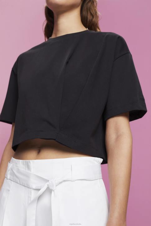 T-Shirts Black Women Esprit Cropped crewneck T-shirt V48Z193